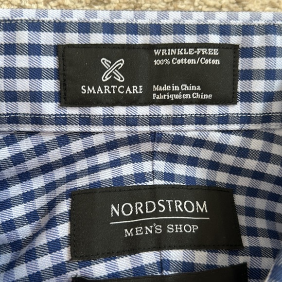 NBW Nordstrom Mens Shop Wrinkle-Free Trim Fit Button Down Shirt, 15.5” 32-33 - Picture 5 of 10